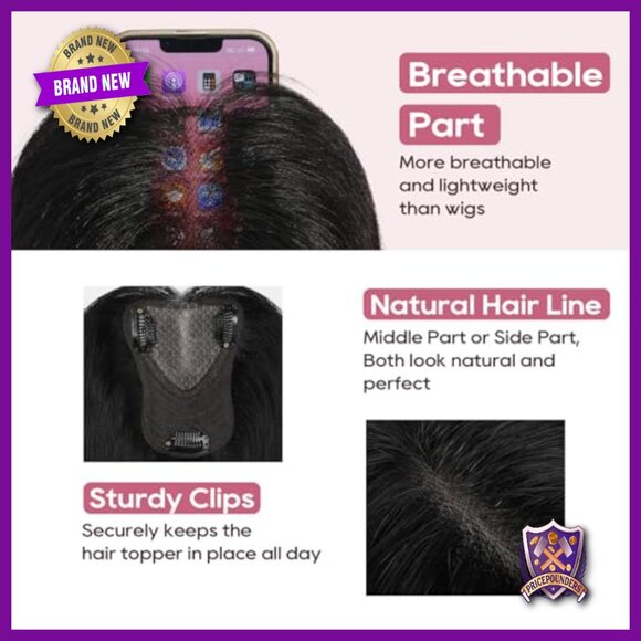 10 Inch Human Hair Topper for Thinning Hair Large Coverage Wiglet main image 4